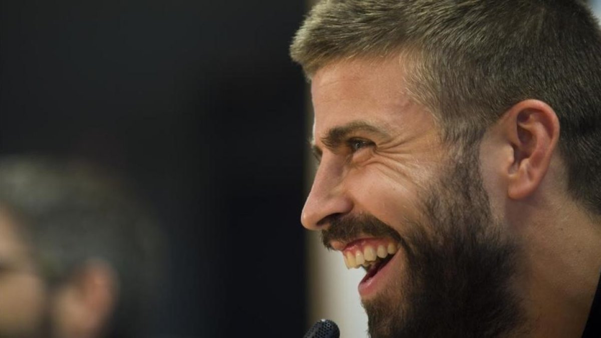 Gerard Piqué, durante la rueda de prensa de este sábado.
