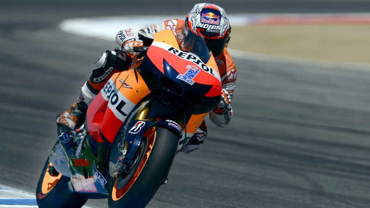 Stoner recuperó las sensaciones que produce la victoria en un escenario como el de Laguna Seca que siempre se le ha dado bien.