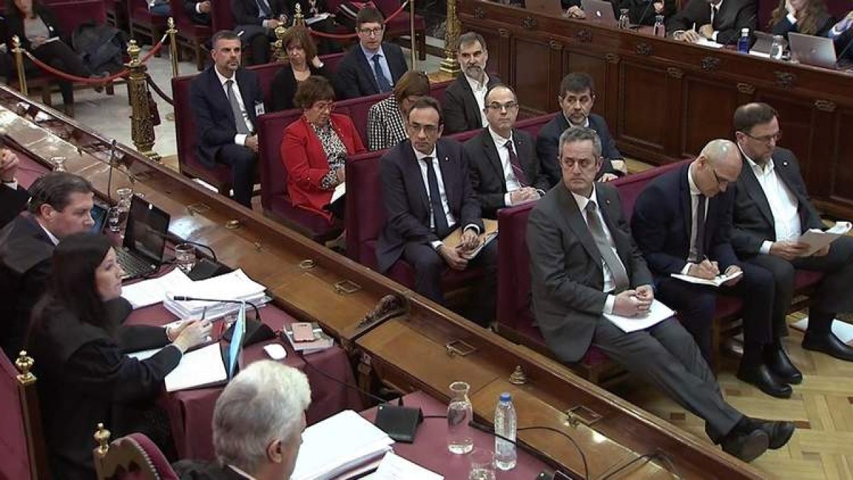 Imagen del juicio contra los sediciosos del 1-O en el Supremo. TRIBUNAL SUPREMO