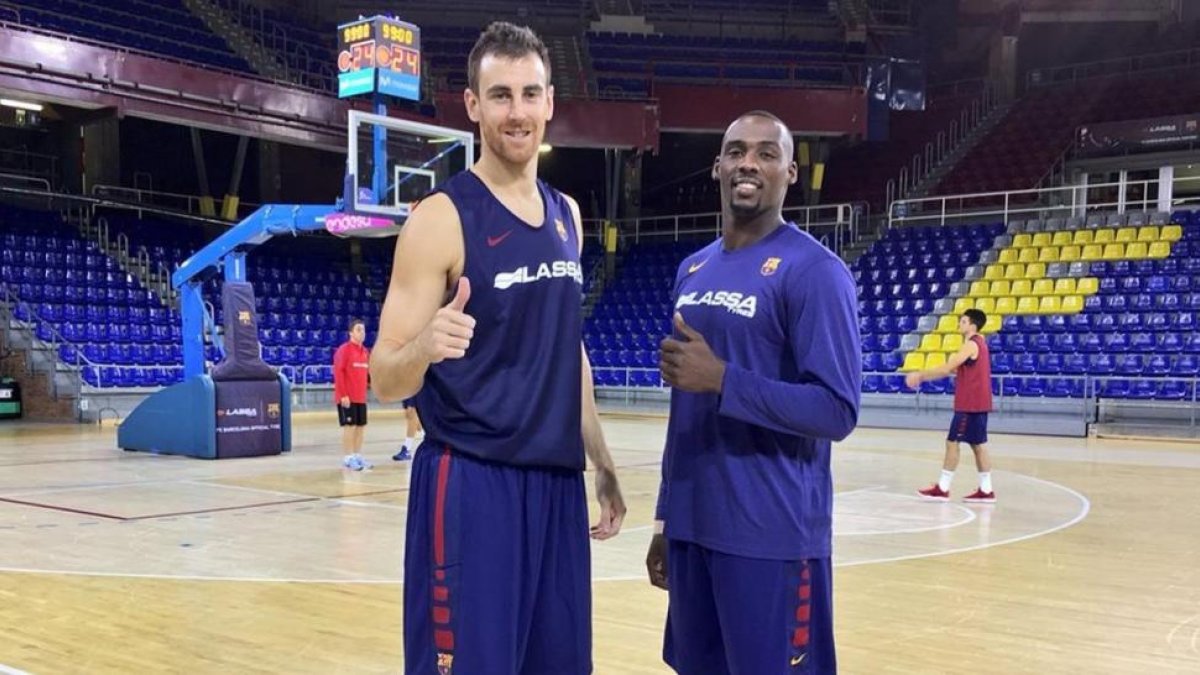 Claver y Sanders posan tras reincorporarse esta semana a los entrenamientos