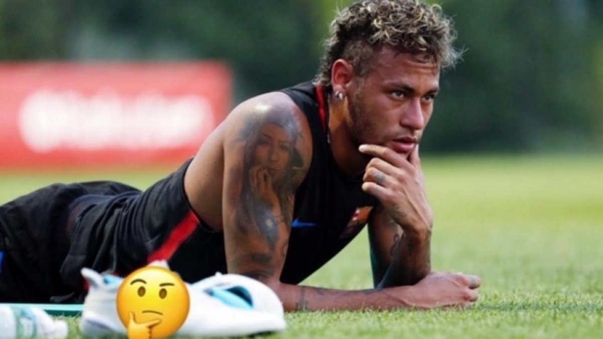 Neymar, en el entrenamiento del Barça en Nueva Jersey.