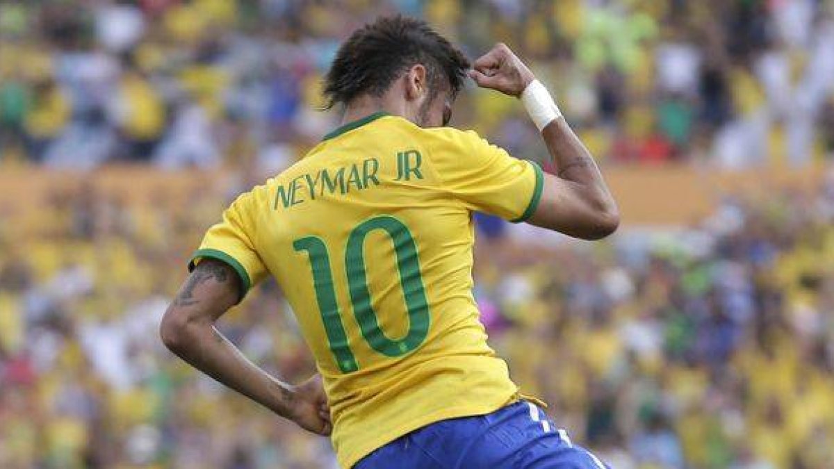 Neymar, eufórico tras marcar en el amistoso contra Panamá disputado en Río de Janeiro.