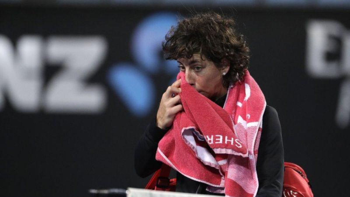 Carla Suárez, tras perder.