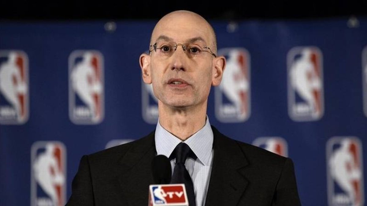 Adam Silver, comisionado de la NBA, en la rueda de prensa.