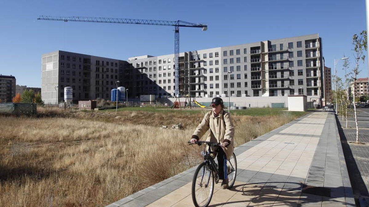 Imagen de una grúa en el sector urbanístico de la Universidad, uno de los pocos que quedan con movimiento.