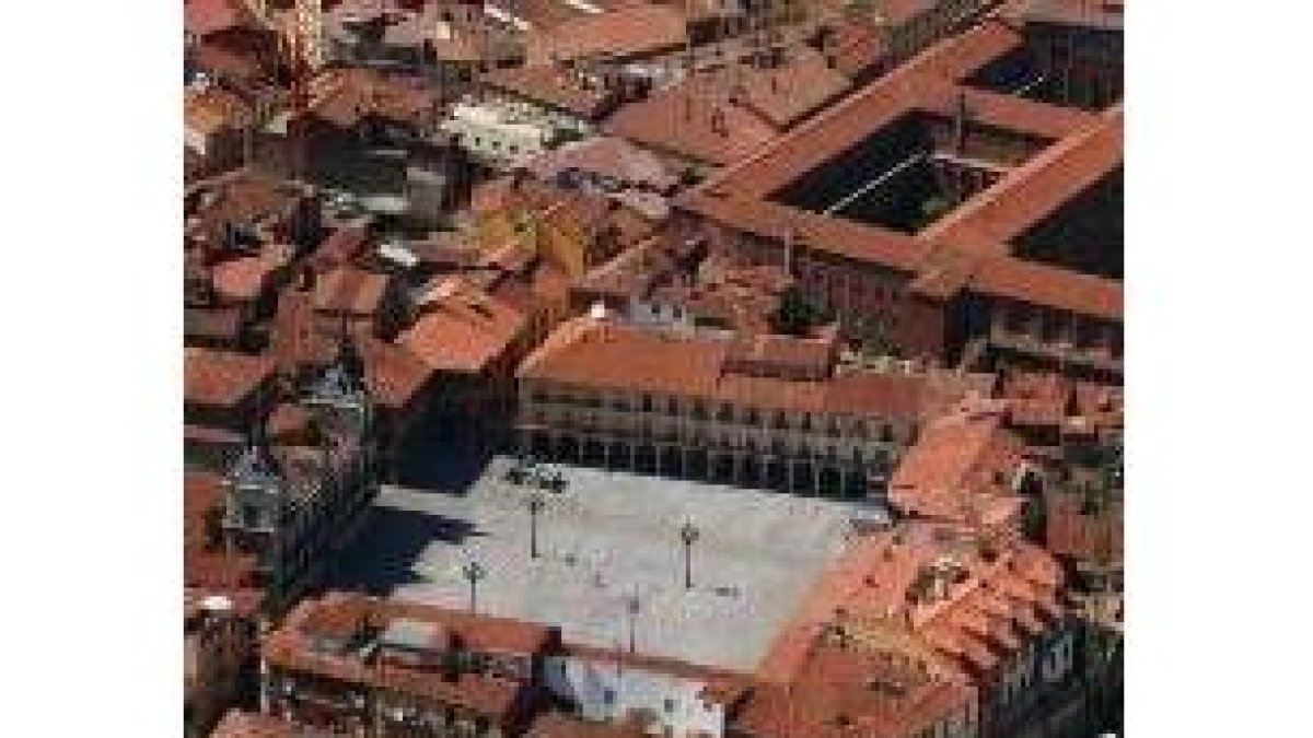 Vista aérea de la Plaza Mayor de la capital leonesa