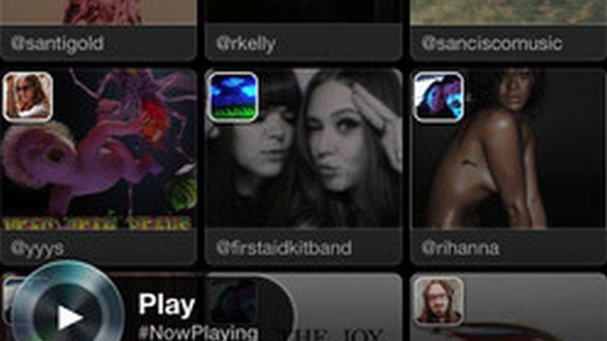 La aplicación Twitter Music.