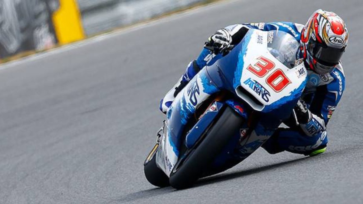 Takaaki Nakagami, durante los entrenamientos de calificación del GP de la República Checa