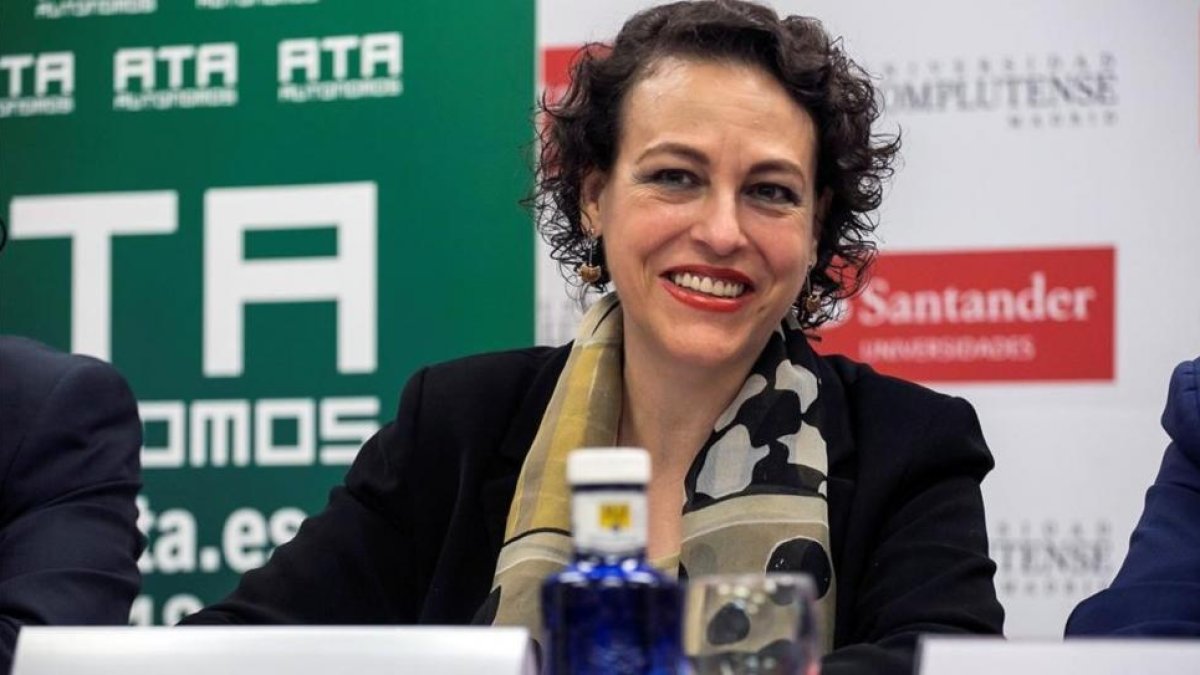 Magdalena Valerio, durante su intervención en San Lorenzo de El Escorial