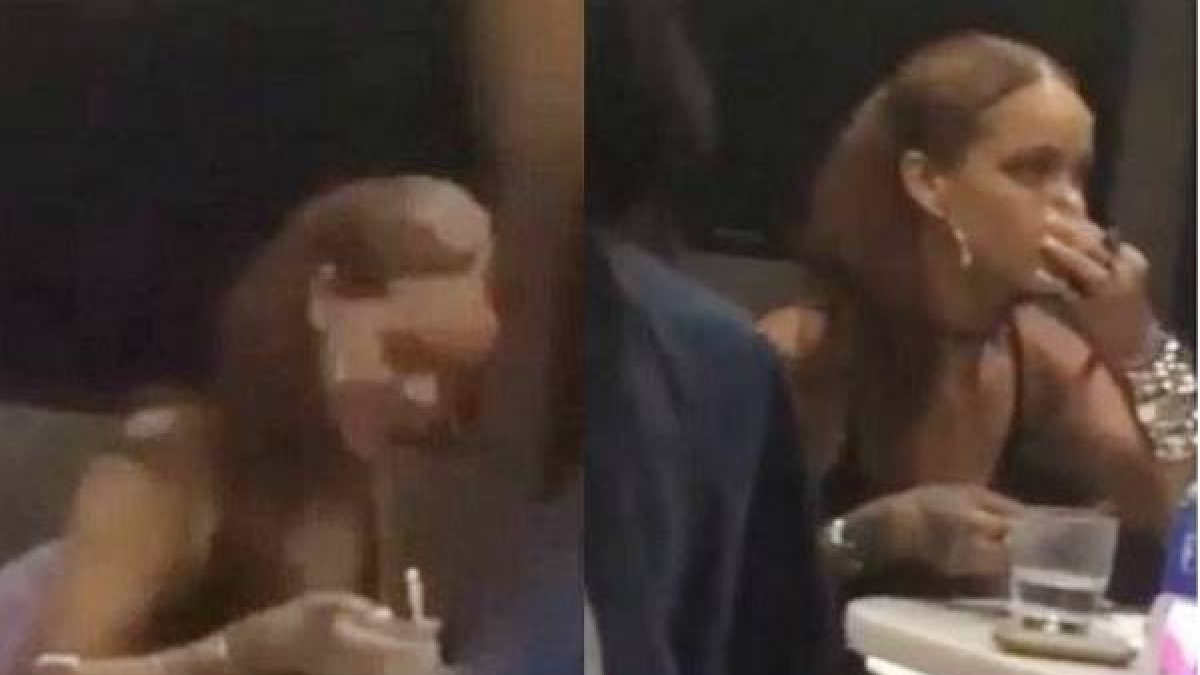 Imágenes en las que supuéstamente Rihanna esnifa coca, en el festival de Coachella.