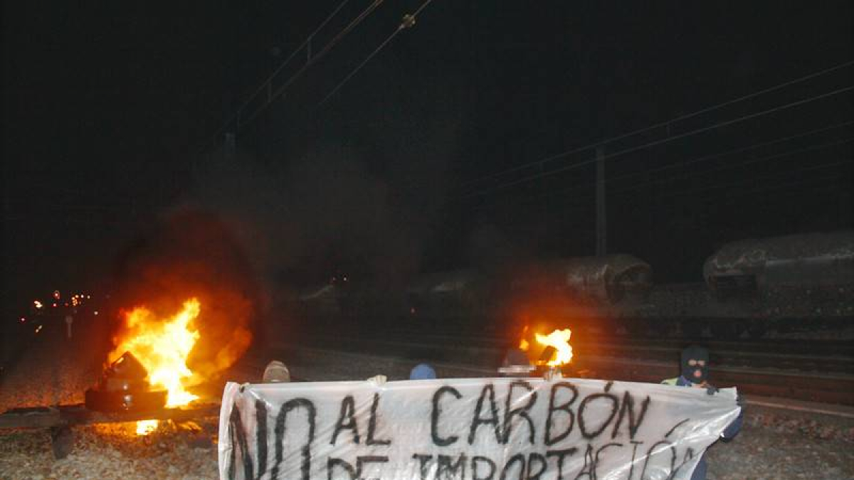 Protesta de mineros de la Vasco contra el carbón importado