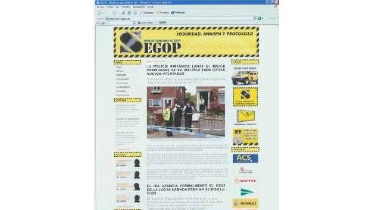 Aspecto del portal www.segop.com, que sigue sin tener acceso a la Red
