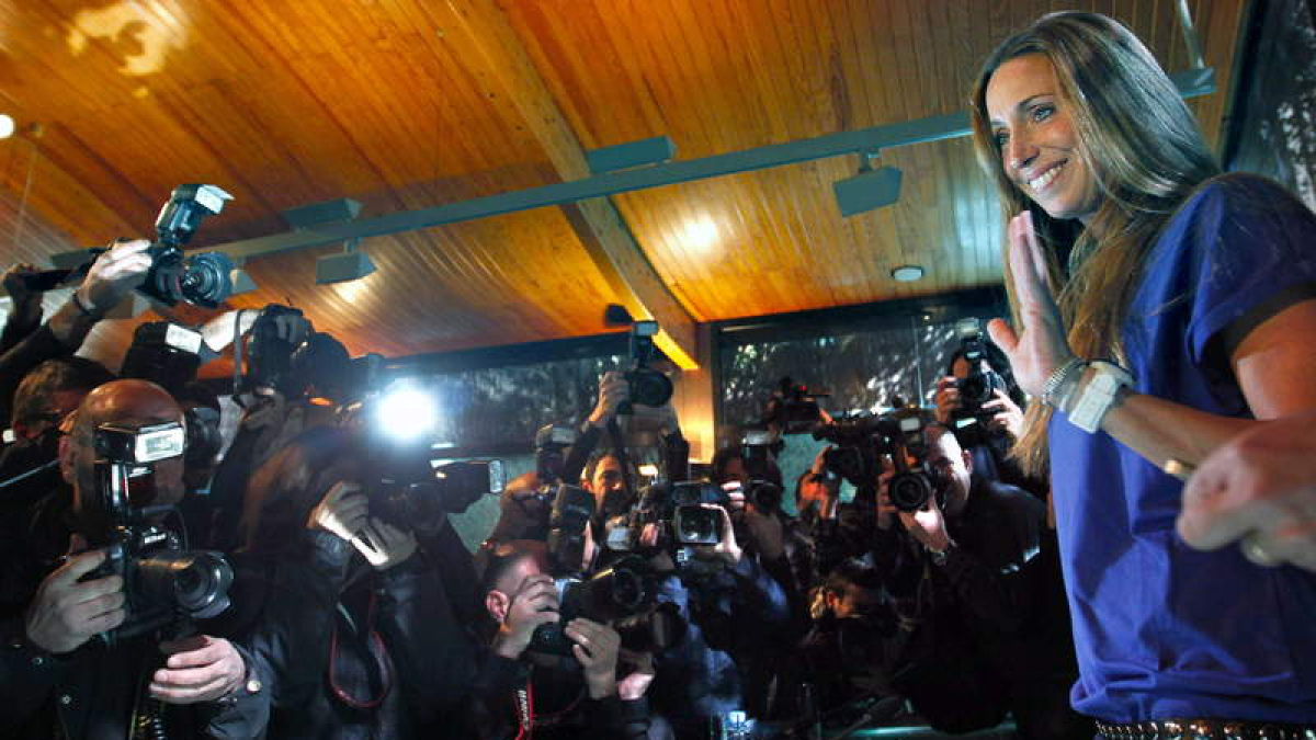Mengual, en la rueda de prensa en la que anunció su retirada.