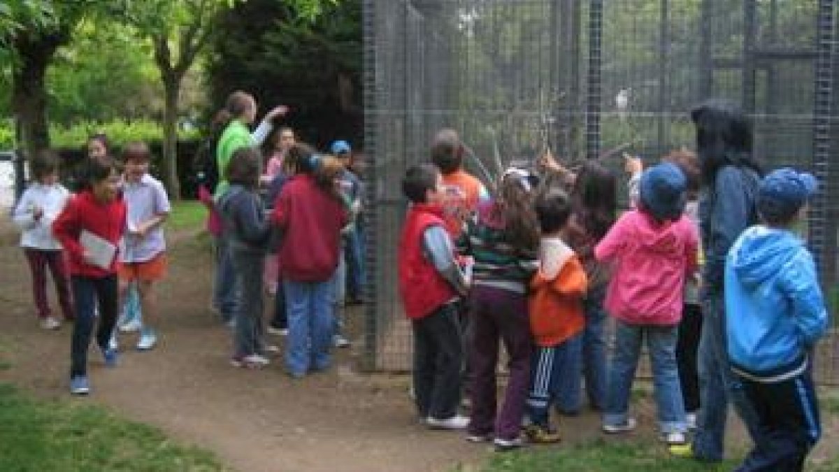 Miembros del Centro de Educación Entorno, en el parque de Quevedo.