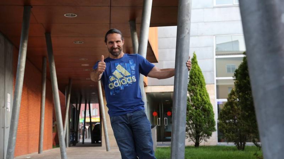 Alex Huber ayer en León