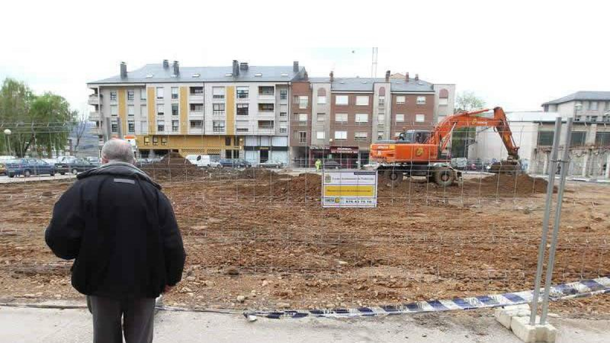 Una obra municipal en la zona alta de Ponferrada.