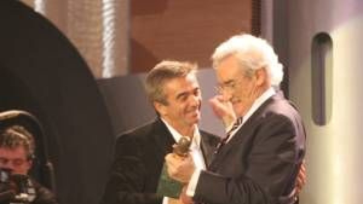 Los periodistas Carles Francino y Luis del Olmo en la última edición de los Micrófonos de Oro
