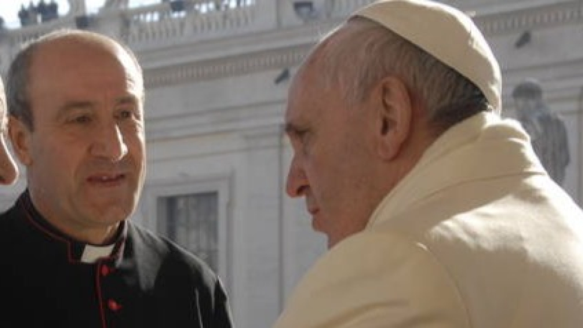 Jesús Fernández, en una audiencia con el papa. DL