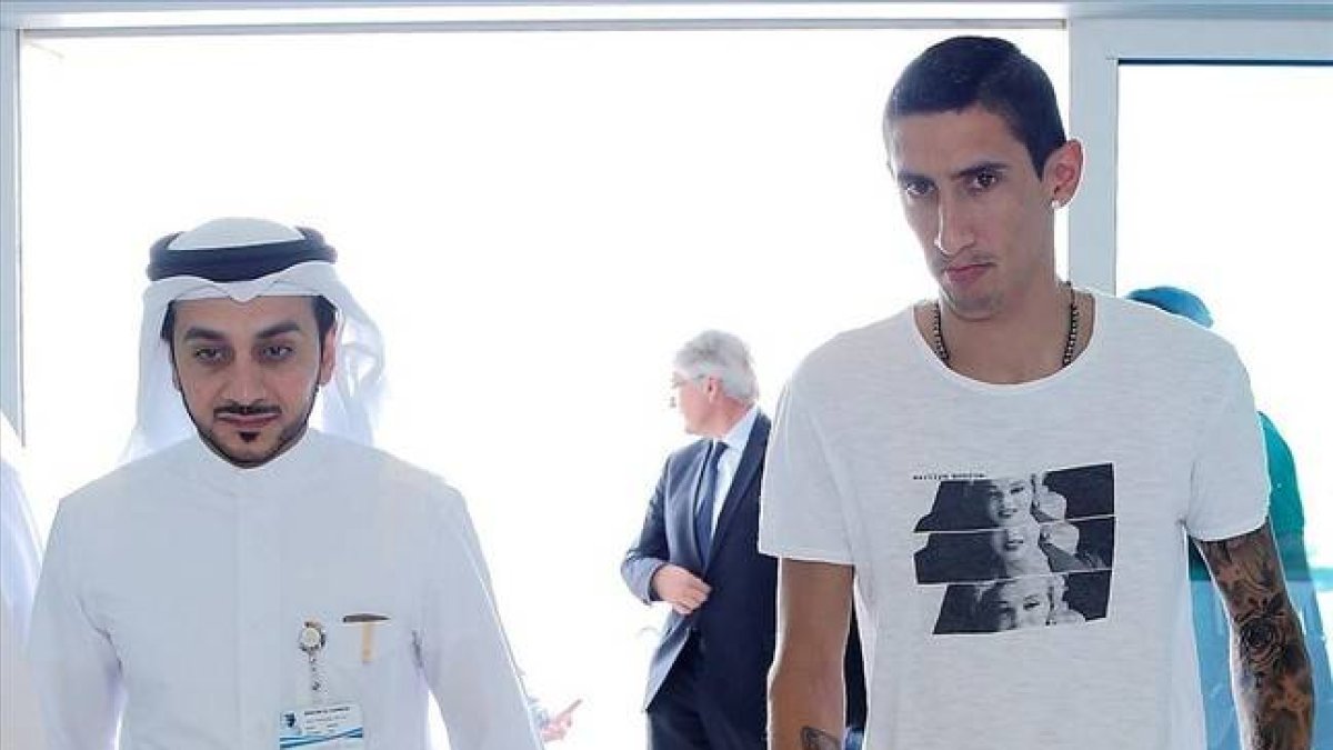 Di María, en las instalaciones de un hospital de Doha.