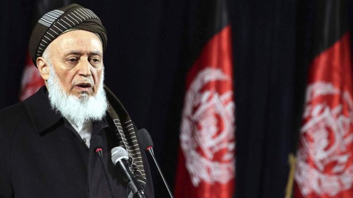 Burhanudin Rabbani, ex presidente de Afganistán y dirigente del Consejo Afgano por la Paz.