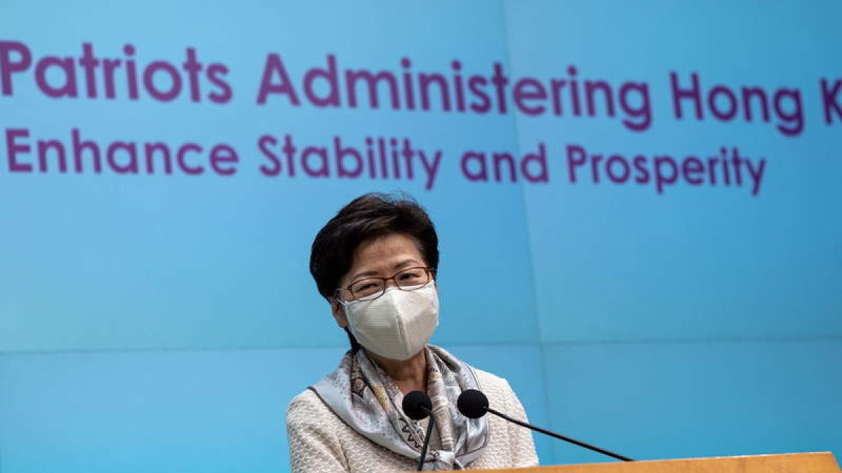La gobernadora Carrie Lam. JÉRÔME FAVRE