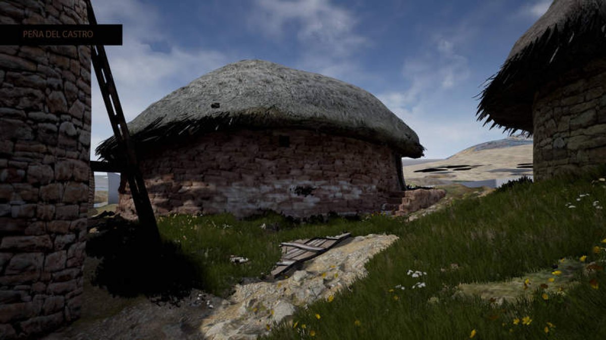Algunas viviendas del castro según esta reconstrucción en tres dimensiones, pionera en España por aunar divulgación, historia y realidad aumentada. MARIO ALAGUERO