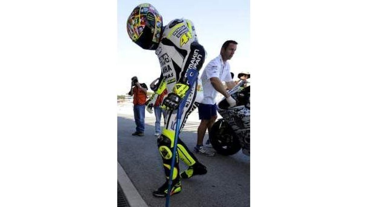 Rossi, a pesar de sus problemas físicos, subió tercero al podio.