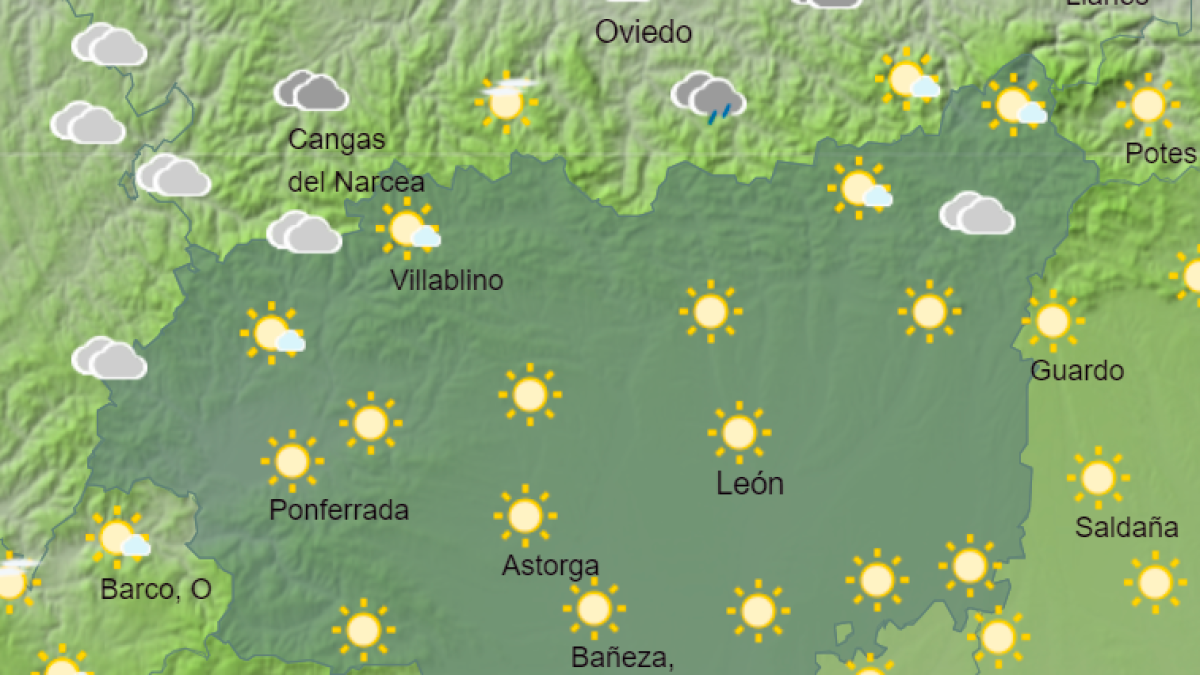 Estado del cielo para hoy en León. AEMET