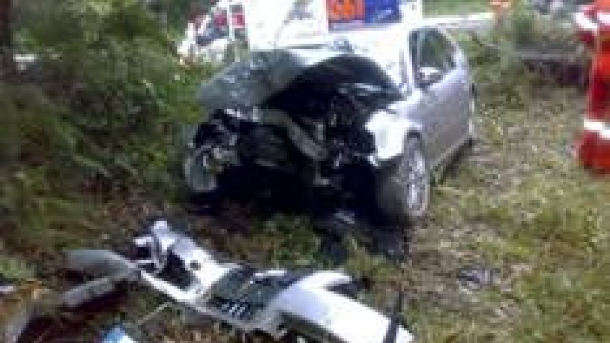 Estado en el que quedó un coche tras uno de los accidentes mortales