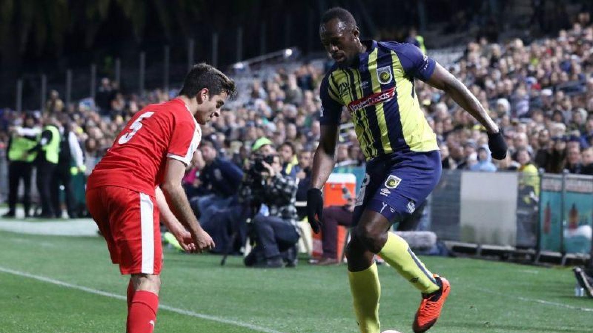 Usain Bolt, en su estreno con los Mariners.