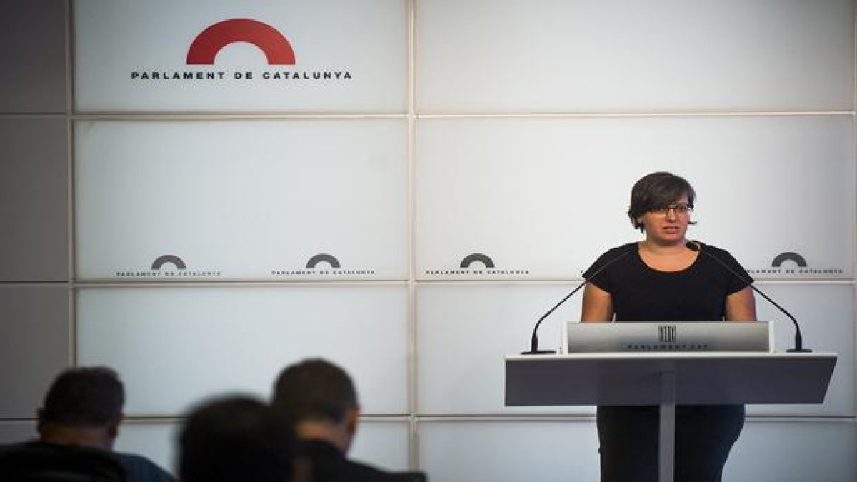 La presidenta del grupo de la CUP, Mireia Boya