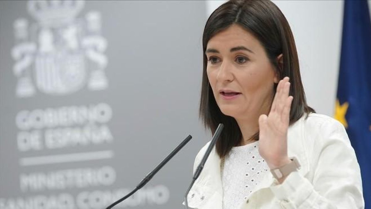 Carmen Montón, el lunes durante su comparecencia en el Ministerio de Sanidad.