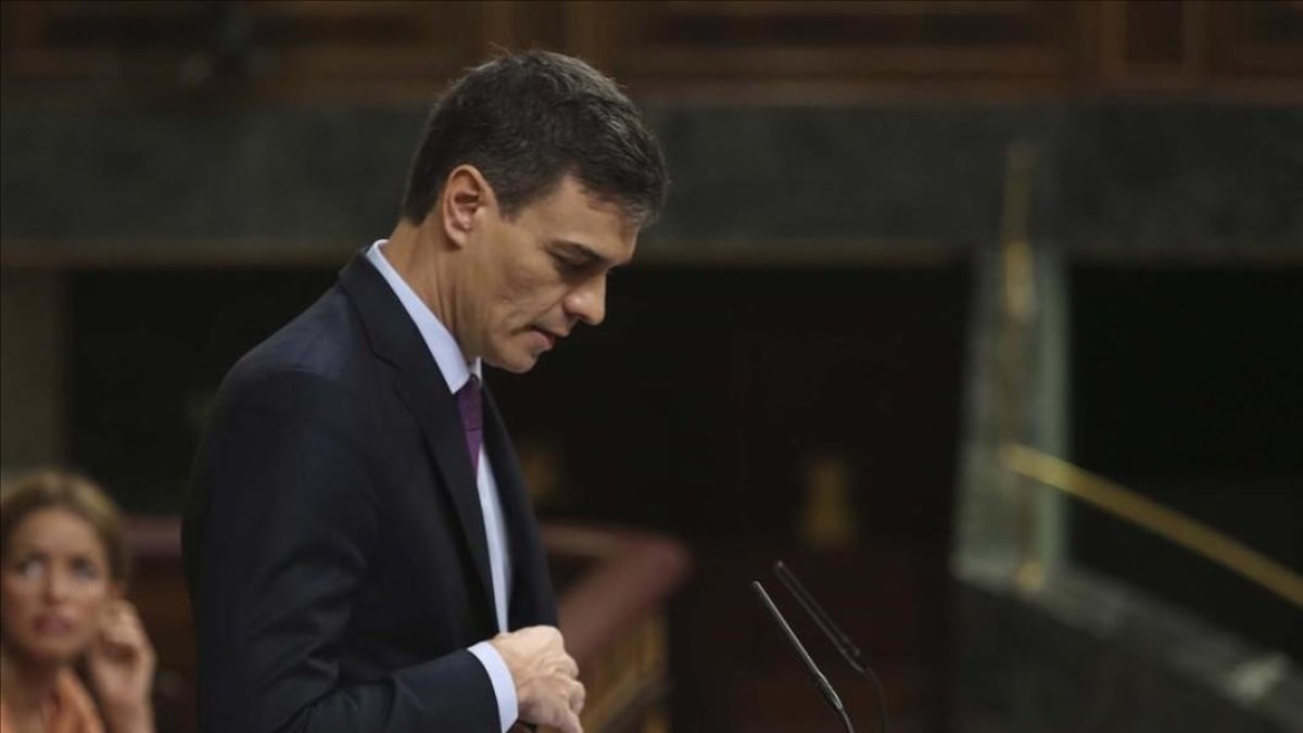 El presidente del Gobierno, Pedro Sánchez, en la sesión plenaria del Congreso de la pasada semana