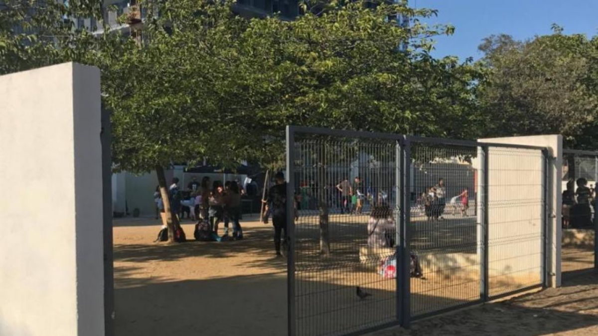 El patio de la escuela Artur Martorell, abierto al público hasta el domingo.