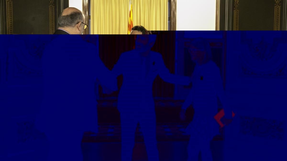 Roger Torrent, Elsa Artadi y Eduard Pujol.