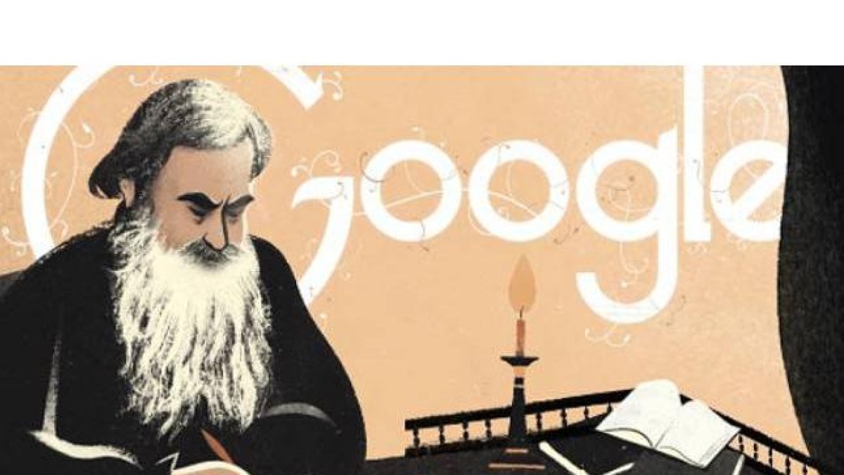 Tolstói, en el 'doodle' de Google.