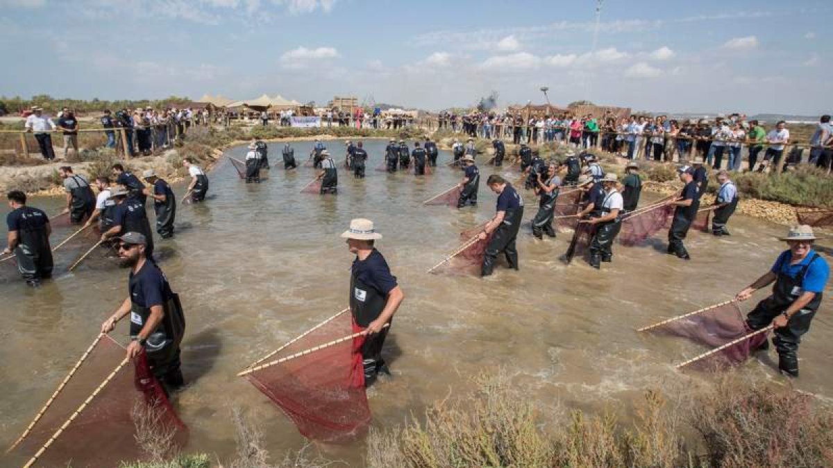 Los cocineros estrellas Michelín, durante el despesque en un estero en Cádiz. ROMÁN RÍOS
