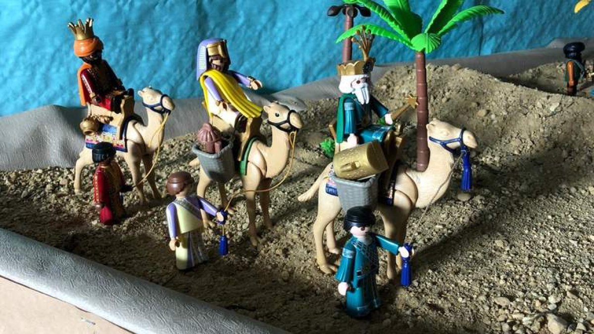 Reyes Magos en forma de playmobil de la muestra. DL