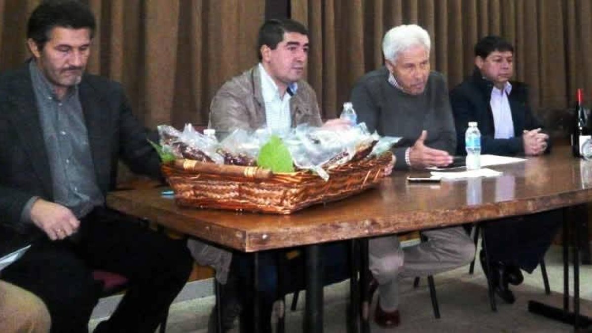 Sixto Martínez, Pablo Lago, Basilio Barriada y José Jiménez, durante el hermanamiento.