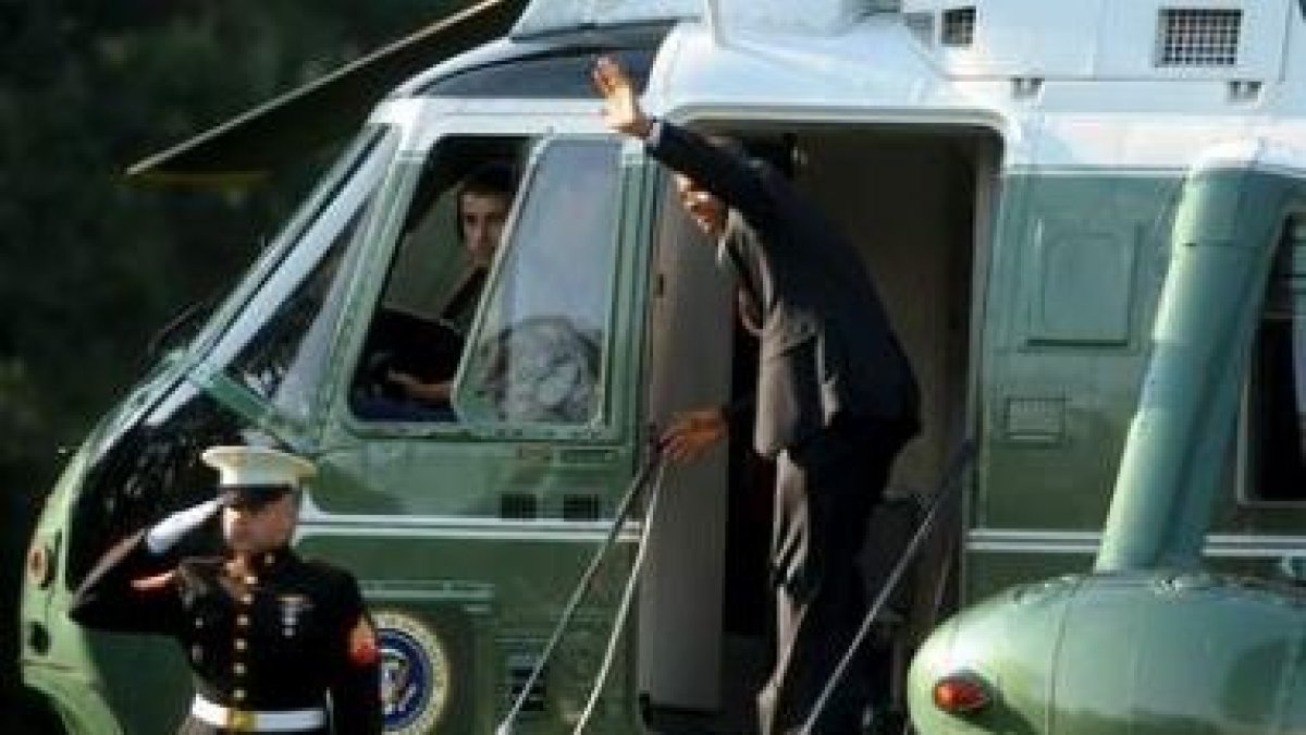 El presidente norteamericano, Barack Obama, instantes antes de viajar a Texas.