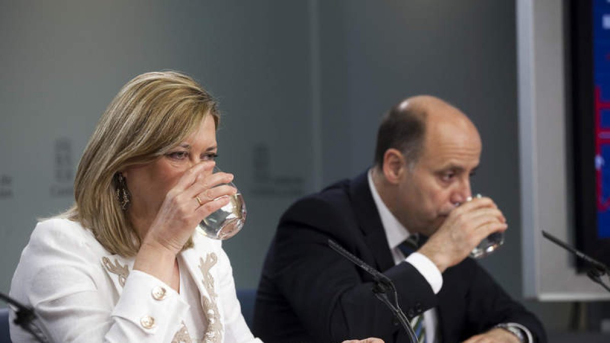 Pilar del Olmo y José Armando Baeta, ayer en Valladolid.