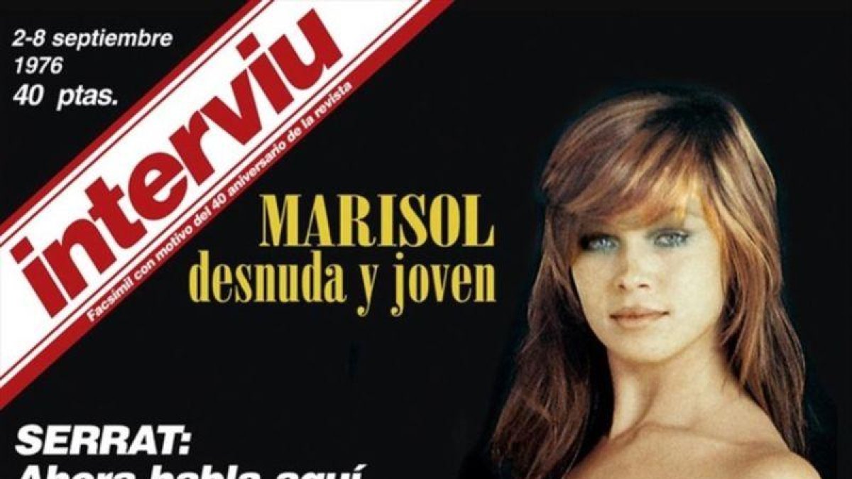 Mítica primera portada de la revista Interviú, con Marisol al desnudo; todo un símbolo de la transición.