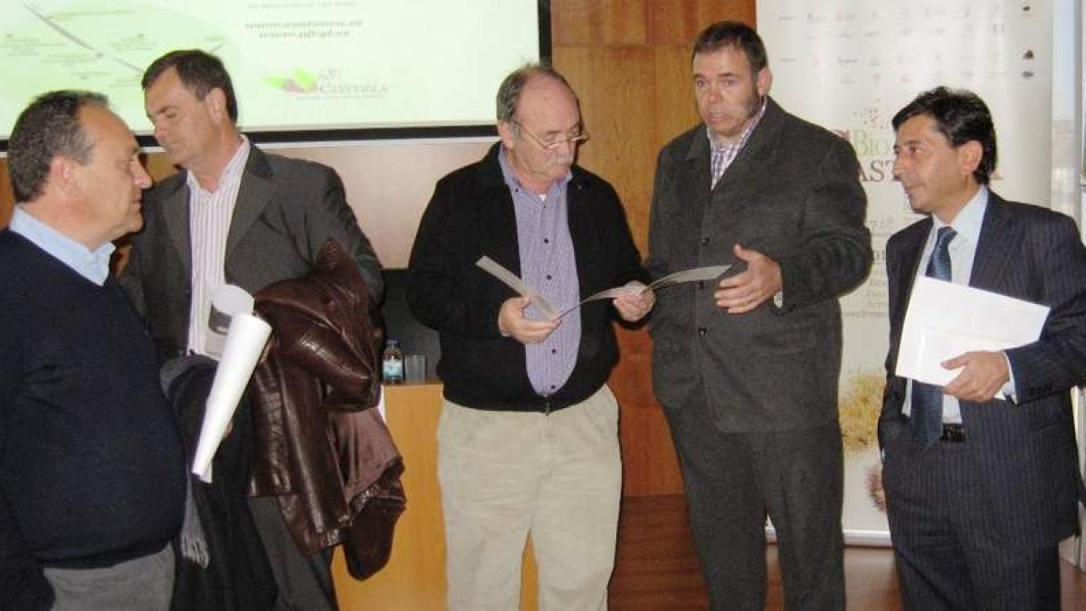Arias, Velasco, Otero, Ángel Gaspar García-Miranda y González, ayer en Bembibre.