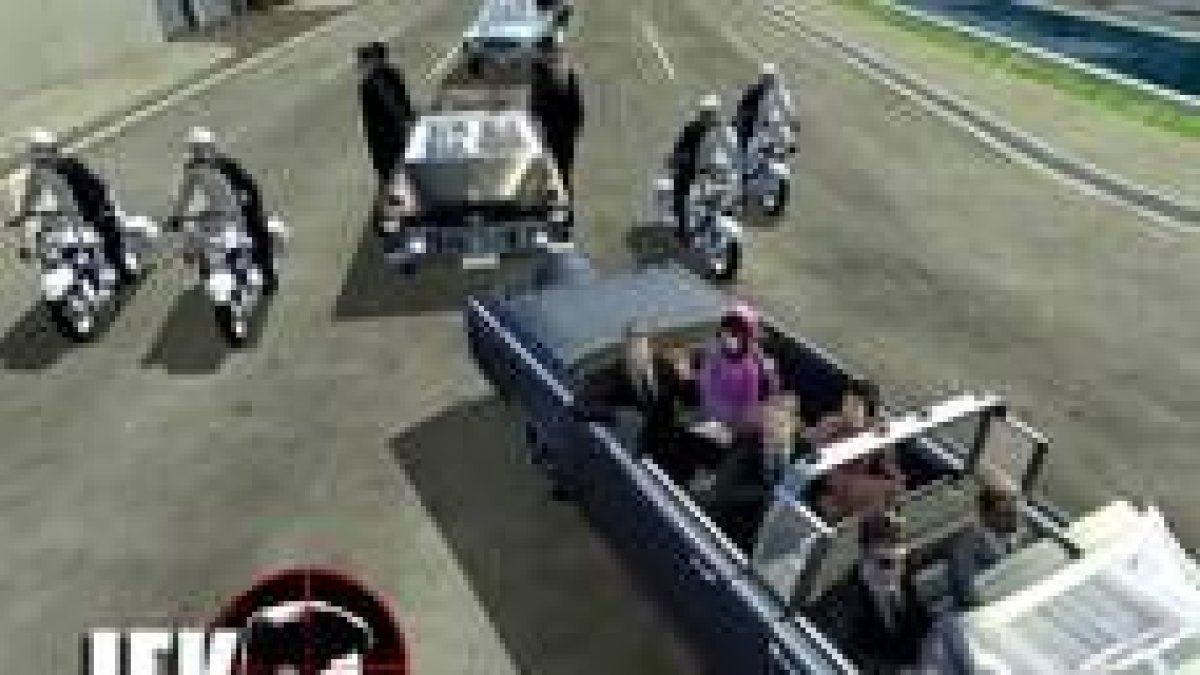 Imagen de un videojuego en el que se permite matar a J. F. K. desde el punto de vista de Oswald