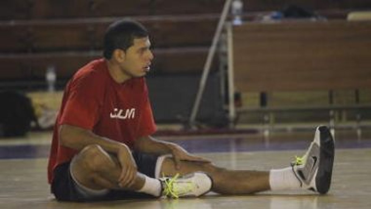 El dominicano Manny Quezada, en uno de los últimos entrenamiento de Baloncesto León.
