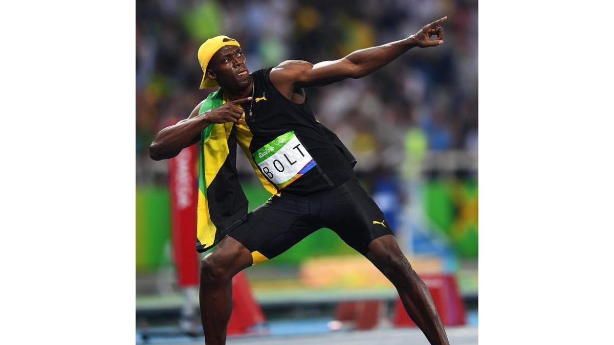 Usain Bolt celebra la victoria nada más concluir la carrera de los 100 metros lisos. LUKAS COCH