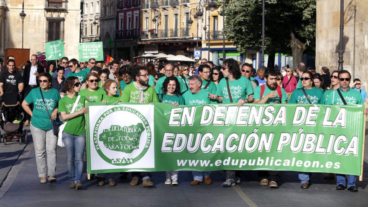 Manifestación de la marcha verde, ayer en León.