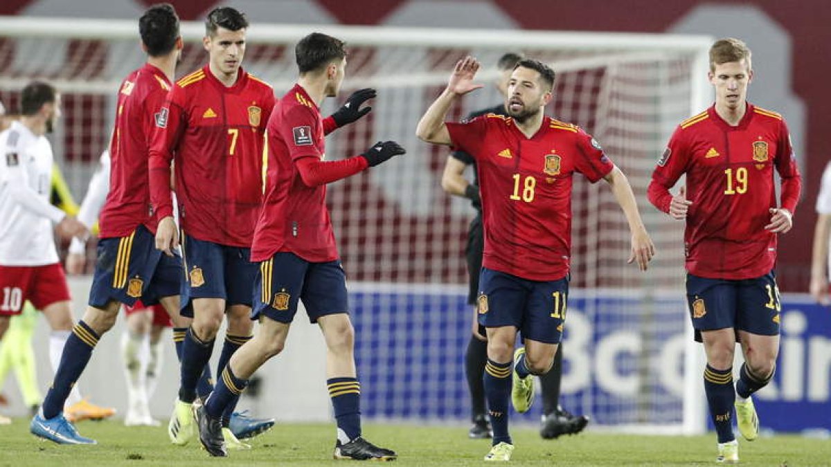 Los jugadores tuvieron que aplicarse en la segunda parte para darle la vuelta al marcador frente a los georgianos. ZURAB KURTSIKIDZE