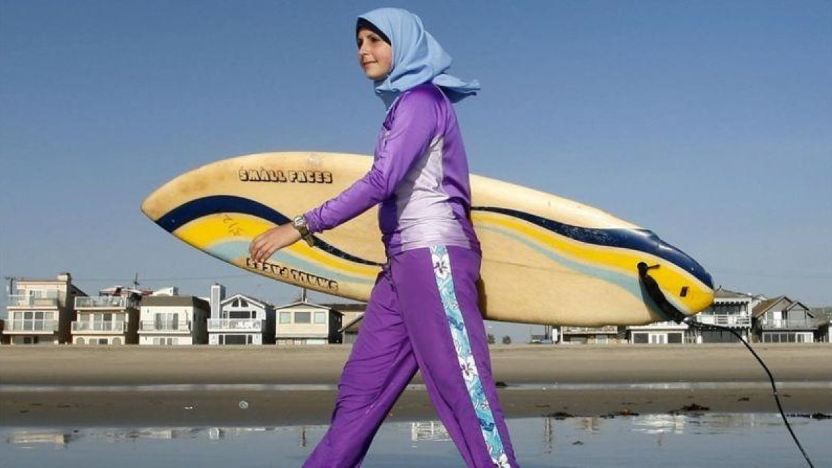 Un modelo de 'burkini'.