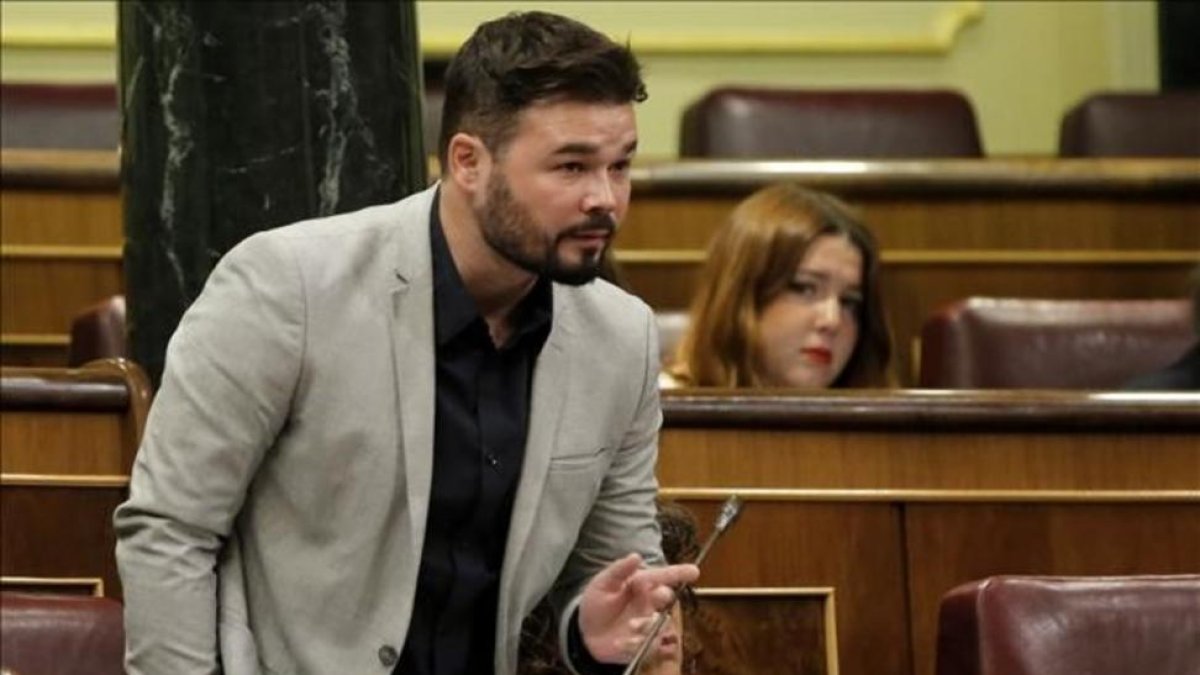 El diputado republicano, Gabriel Rufián, en el Congreso